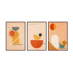 999Store Multicolor Canvas Wall Painting Panel With Fibre Frame - Set of 3 image 2