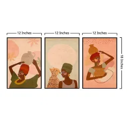 999Store Multicolor Canvas Wall Painting Panel With Fibre Frame - Set of 3 image 5