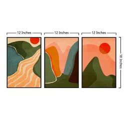 999Store Multicolor Canvas Wall Painting Panel With Fibre Frame - Set of 3 image 5