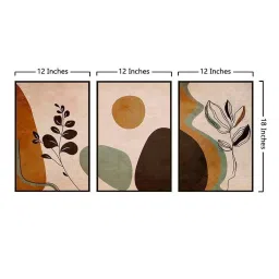 999Store Multicolor Canvas Wall Painting Panel With Fibre Frame - Set of 3 image 5