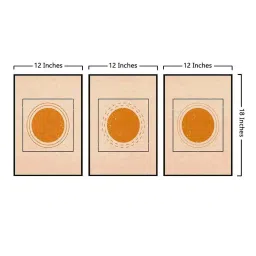 999Store Brown & Orange Canvas Wall Painting Panel With Fibre Frame - Set of 3 image 5
