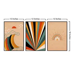 999Store Multicolor Canvas Wall Painting Panel With Fibre Frame - Set of 3 image 5