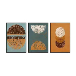 999Store Multicolor Canvas Wall Painting Panel With Fibre Frame - Set of 3 image 2