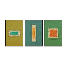 999Store Multicolor Canvas Wall Painting Panel With Fibre Frame - Set of 3 image 2