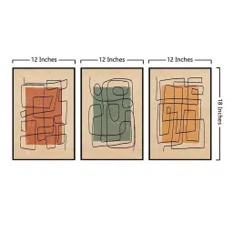 999Store Multicolor Canvas Wall Painting Panel With Fibre Frame - Set of 3 image 5