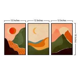 999Store Multicolor Canvas Wall Painting Panel With Fibre Frame - Set of 3 image 5