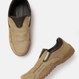 Woodland Men Camel Brown Solid Slip-On Sneakers-88