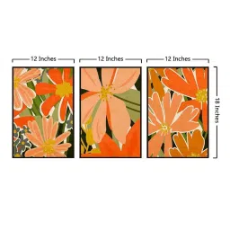 999Store Multicolor Canvas Wall Painting Panel With Fibre Frame - Set of 3 image 5