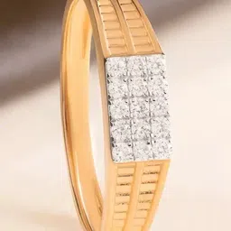 Mia by Tanishq Stacked Vibes Gold & Diamond Finger Ring-image-32