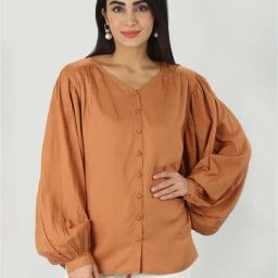 Mustard Beige Regular Fit Top-image-18