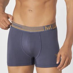 Macroman Grey Cotton Lycra Regular Fit Trunks-image-43