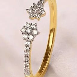Mia by Tanishq Twin Star Gold & Diamond Finger Ring for Women-picture-21