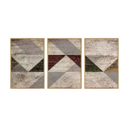 999Store Grey Canvas Wall Painting Panel With Fibre Frame - Set of 3 image 2