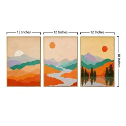 999Store Multicolor Canvas Wall Painting Panel With Fibre Frame - Set of 3 image 5