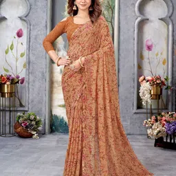 VARNI FABRICS Floral Pure Georgette Saree-55