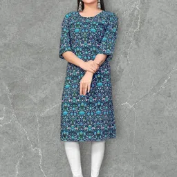 MANTRA DESIGNER Women Blue Crepe Kurtas-picture-8