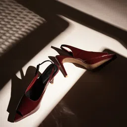 JM Looks Women Slingback Peep-Toe Stilettos High Gloss Finish Heels-picture-19