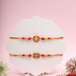 Aapno Rajasthan Set Of 2 Artificial Beaded Thread Rakhi-image-95