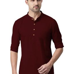 Yugnik Men Mandarin Collar Cotton Kurta-image-88