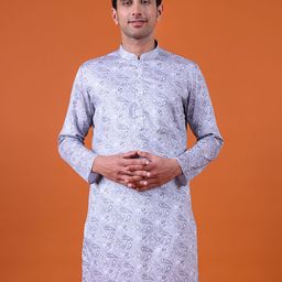 NAMASKAR Men Paisley Printed Mandarin Collar Kurta-picture-18