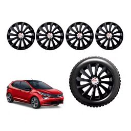 Auto Pearl T3B02_R Press Type Car Wheel Cover with Retention Ring 35.56 cm (14 Inch) Glossy Black for Tata Altroz XE Petrol (Set of 4)-image-82