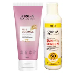 Globus Naturals Set Of 2 Sunscreen Lotion-100ml & Rice Face Wash- 75ml-16