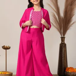 BAESD Girls Ethnic Motifs Printed Regular Thread Work Top with Palazzos-image-49