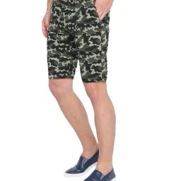 Basics Green Camo Casual Shorts image 3