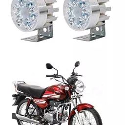 Cartronics Round 6 LED Motorcycle Light Bike Fog Lamp for Hero HF Dawn-19