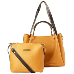 Bagsy Malone Ochre Yellow Shoulder Handbag with Sling Handbag-92