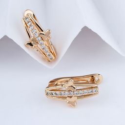 DIMIKI KOREAN Rose Gold-Plated American Diamond Studded Anti Tarnish Hoop Earrings-image-68