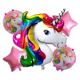 Johra Birthday Balloon Decoration Unicorn Theme Multicolour - Pack of 5-image-45