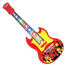 Sanjary Rockband Musical Mini Guitar Instrument with Sound & 3D LED Lighting Battery Operated Electronic Music and Lights Guitars Gift Toys for kids - Color May Vary-14