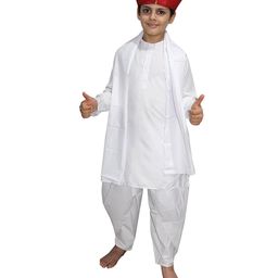 Kaku Fancy Dresses Bal Gangadhar Tilak National Hero Freedom Fighter Costume for Republic Day & Independence Day Theme Costume Set - White-image-38