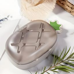 COZY VIBES Creative Pineapple Shape Soap Holder Soap Storage Box Portable Soap Dish Bathroom Storage Box With Lid Bathroom Accessories - PACK OF 1 - COLOR MAY VARY-77
