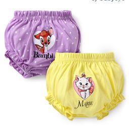 Babyoye Lycra Knit Bloomers with Bambi & Marie Print Pack of 2 - Yellow & Lavender-image-70