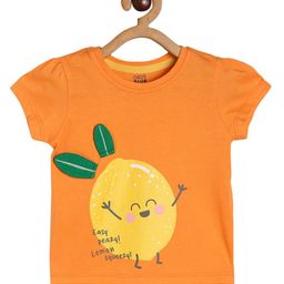MINI KLUB Cotton Short Sleeves Lemon Printed Top - Orange-image-19