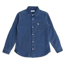 US Polo Assn Cotton Knit Full Sleeves Solid Shirt - Navy Blue-image-6