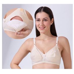 Blush 9 Maternity Cotton Woven Solid Maternity Bra With Nursing Access - Cream-picture-27