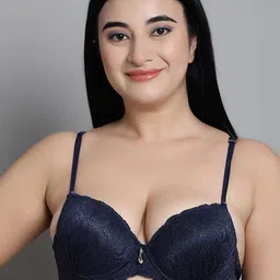 MAKCLAN Floral Medium Coverage Underwired Lightly Padded Plunge Bra-image-34