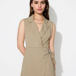 Outzidr Shirt Collar Wrap Mini Dress-image-29