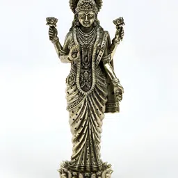 Exotic India Gold-Toned Goddess Lakshmi Brass Religious Idol Showpiece-picture-7