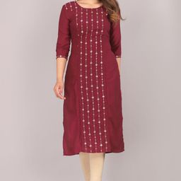 GURRA Women Geometric Embroidered Mirror Work Jacquard Kurta-image-35