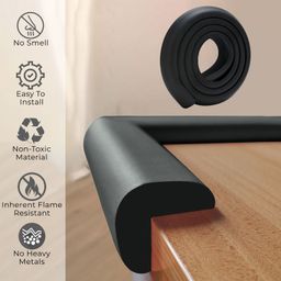 Bembika L Shape Baby Proofing Edge & Corner Guards Design For Sharp Edges Of Furniture - Black image 4