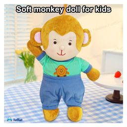 FunBlast Cute Huggable Plush Monkey Soft Toy for Kids - Multicolor - Height 30 cm image 4