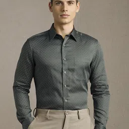 Louis Philippe Men Floral Printed Spread Collar Pure Cotton Formal Shirt-picture-35