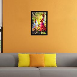 eCraftIndia Multicoloured Lord Krishna UV Framed Wall Art-image-32