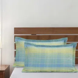 Maspar Blue Cotton 115 TC Pillow Shams - Set of 2-12