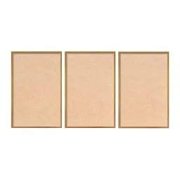 999Store Brown Canvas Wall Painting Panel With Fibre Frame - Set of 3 image 4