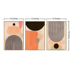 999Store Multicolor Canvas Wall Painting Panel With Fibre Frame - Set of 3 image 5